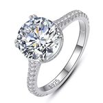 Sterling Silver SIZE 8 925  Luxury Sparkling Clear CZ Wedding Ring Photo 0