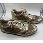 Coach  C118 Runner Womens Size 8.5‎ Gold Brown Monogram Metallic Lace Up Sneakers Photo 6