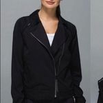 Lululemon Athletica Soft Summer Moto Jacket Breathable Dark Gray/Black Sz 8 EUC Photo 0
