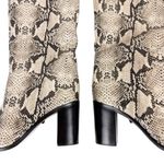 Schutz  Analeah Neutral Snakeskin Leather Knee High Block Heel Boots Size 8.5 Photo 4