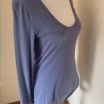 Free People  Easy Peasy Bodysuit in Denim Blue with Snaps Size Medium NWT Photo 0