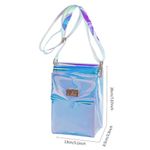 NWT Clear Iridescent Holographic Crossbody Shoulder Purse Blue Photo 4