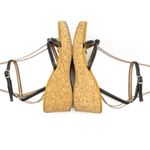 J.Crew  Donna Wedge Sandals Size 8 Black Leather Cork Ankle Strap Vintage Y2K Photo 10