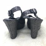 MIA Sheridan Woven Platform Pump size 7 Wedge Metallic Gray Peep Toe Photo 4