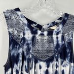 Knox Rose Blue Tie Dye Shibori Crew Neck Casual Boho Tank Top Size Medium Photo 6