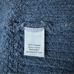 SO  Blue and Cream Colorblock Fuzzy Knit Cardigan Duster Sweater Photo 3