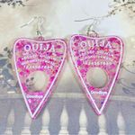 Multi pink glitter acrylic large Plectrum earrings Photo 0