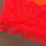 Victoria's Secret Bright Red Orange Long Sleeve Shirt Dress With lace Panels Photo 6