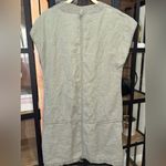 Sisley y2k mini dress vneck olive linen drop hem a Photo 3