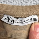 ZARA Tan & Black Cheetah Leopard Print Crewneck Short Sleeve 100% Cotton T-Shirt Photo 1