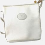 Gucci Vintage 80's White Bag Micro GG Logo Print Crossbody Purse Gold 1980's Photo 2
