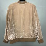Madewell  Velvet Bomber Jacket Silk Velour Lightweight Champagne Women’s Medium Photo 8