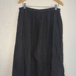 Flax  Black Crop Wide Leg Pants 100% Linen Pockets Lagenlook Boho Granola Photo 6