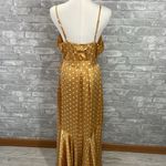 VICI  Satin Mustard Polka Dot Maxi Dress Photo 6