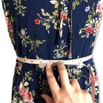 Xhilaration NWOT Navy Blue Floral Tie Neck Sleeveless Dress Photo 5