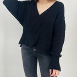 Free People  v-neck coco braided slouchy sweater black size s Photo 6