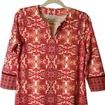 Coolibar Dress XS Womens Red White Paisley Oceanside Tunic UPF 50+ Sun Protect Photo 1