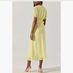 ASTR NWT  the Label Ruffle Midi Dress Large, BUTTER YELLOW Photo 2