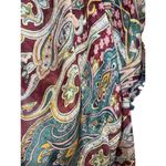 Boho paisley print lightweight scarf wrap multicolor fringe edge women OS Photo 2