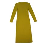 FRNCH  Paris Ribbed Knit‎ Midi Dress Cotton Blend Button Front Gold Mustard Photo 1