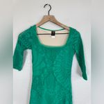 Vintage JPG Jean Paul Gaultier Soleil Emerald Green Lace Mesh Midi Dress size XS Photo 1