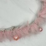 Beaded Fur Woven Silver Tone Chain Link Belt OS Y2K Festival Photo 9