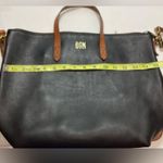 Madewell Black Leather Tote Bag with Brown Straps Photo 7