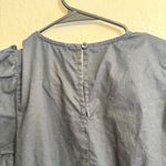 Old Navy  Poplin Midi Dress Black Tiered Puff Sleeves Cotton Popover S Photo 7