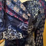 Melissa Paige Boho Accordian Pleated Top Size MP long sleeves cold shoulder Photo 4