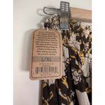 Natural Life  Maxi Skirt Floral Print Brown Beige Yellow L XL Smocked Waist Boho Photo 3