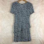 Connected Apparel Black/White Bodre Tiered Dress Size 6 Black Photo 2