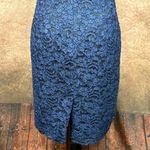 Aidan Mattox Beaded Lace Cocktail Dress Dark Navy Blue 2 Photo 12