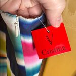 NWT V Cristina Multicolor Striped Halter Maxi Dress Rainbow Summer Size 6 White Photo 7