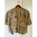 Vintage 80s Floral Print Blazer/Jacket Size M/8 Greens/Tans Cottagcore Tailored Green Photo 6