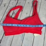 Aerie  Red Textured Chevron Zigzag Sports Bra Swim Top Tankini Bikini L Photo 8