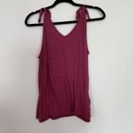 Poof! Poof Tank Top Women Medium Casual Soft Tie Shoulder Straps V-Neck Summer Resort Photo 3