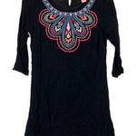 Flying Tomato Black Boho Embroidered Dress S Photo 0