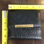 Gucci Black Lambskin GG Guccismo Bifold Wallet With Billfold Coin Section Photo 10