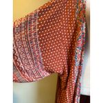 Angie  Rust Floral Print Kimono Duster Cardigan Boho M flowy kimono whimsi Y2K Photo 1