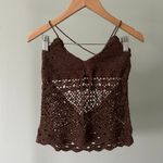 Canyon River Blues Brown Crochet Halter Top Photo 0