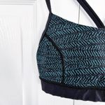 Lululemon Rise and Run Bra in Mini Trax Deep Green Black/Black Photo 1