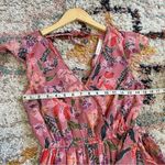 Band of Gypsies pink floral chiffon faux wrap maxi dress Photo 8
