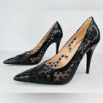 Gucci  Python Embossed Leather & Mesh GG Rhombus Heel Pumps Size EU 39.5 Photo 3