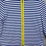 Anthropologie  Postmark‎ Women's Blue White Striped Top Yellow Back Zip Large Photo 2