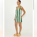SIMON MILLER Sahara Striped Denim Dress in Gummy Green Ecru Mini size Medium Photo 1