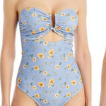 AQUA NWT x Kristopher Brock Floral Blue One Piece Swimsuit- Size Medium Photo 0