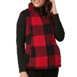Free Country Cloud Lite Reversible Vest Women's Small S Black Red Plaid jacket Photo 3