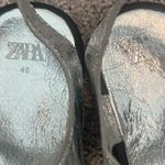 ZARA NWOT  Metallic Silver Fishermen Sandals Photo 9