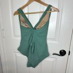 Kona Sol Sage Green Ribbed Crossover Back One Piece Swimsuit Sz L Minimalist Photo 3