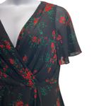 Ralph Lauren Lauren Womens Dress Size 12 Dark Floral Romantic Christmas Flowy Photo 2